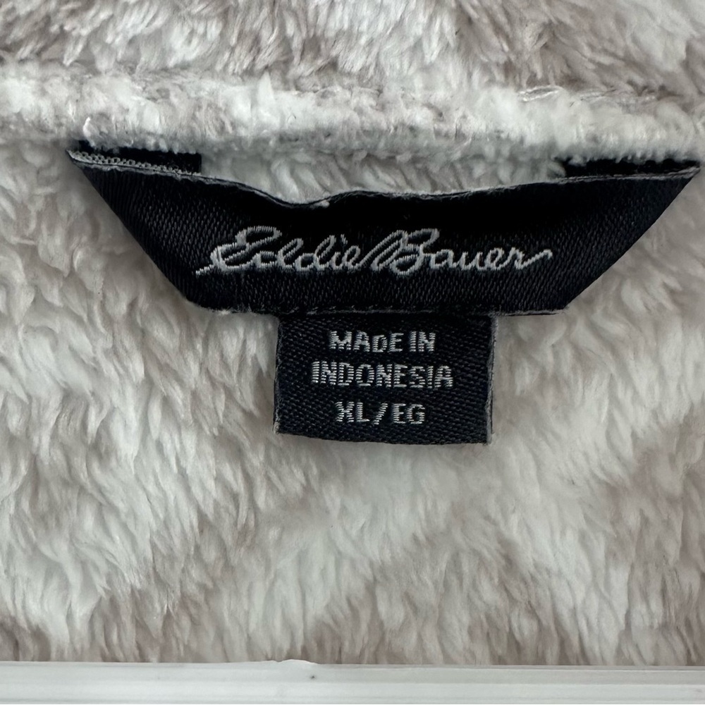 Eddie Bauer Aztec Tribal Print Plush Fleece 1/4 Zip Pullover XL Cream White - Picture 3 of 9